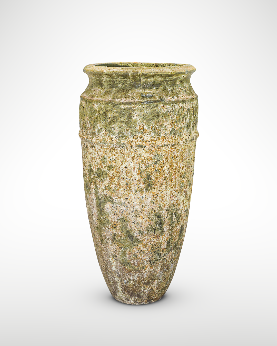 Texture VASE 20 - Name GOLDEN GATE - OD_W 28” Po  25” Ht.  58” Base 13” Weight 338 LB” Texture Savana