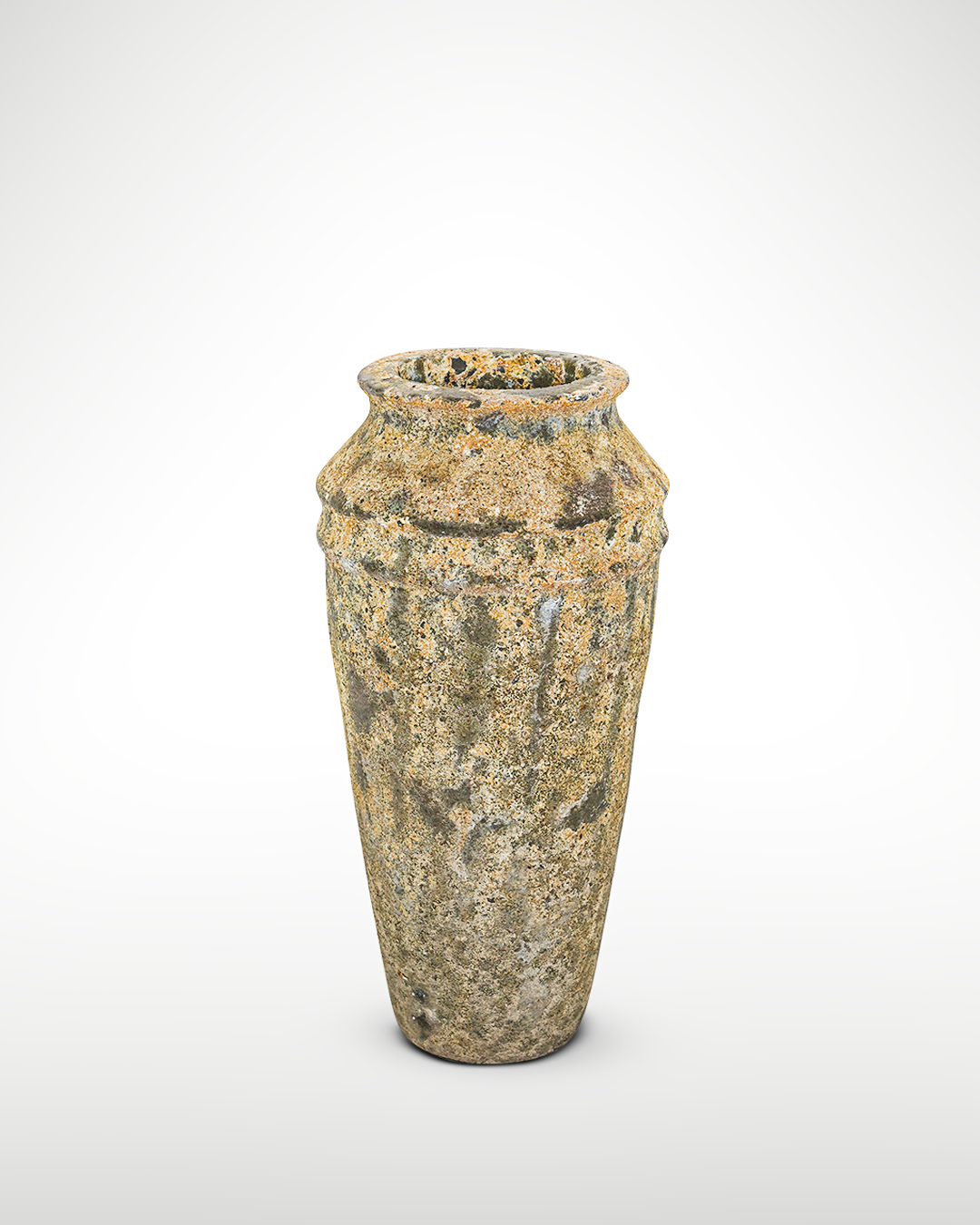 Texture VASE 7 - Name BIXBY I I - OD_W 12” Po  10” Ht.  26” Base 7” Weight 50 LB” Texture Savana