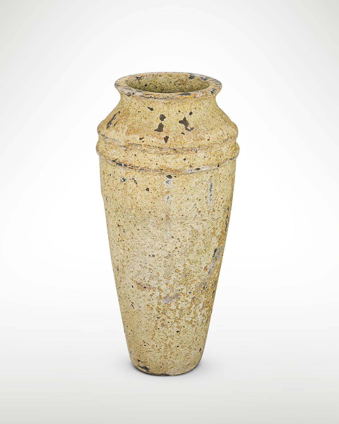 Texture VASE 6 - Name BIXBY I - OD_W 15” Po  12” Ht.  34” Base 8” Weight 75 LB” Texture Savana